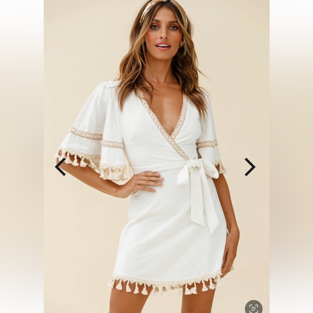 Indikah Gold Tassel Embroidered Dress